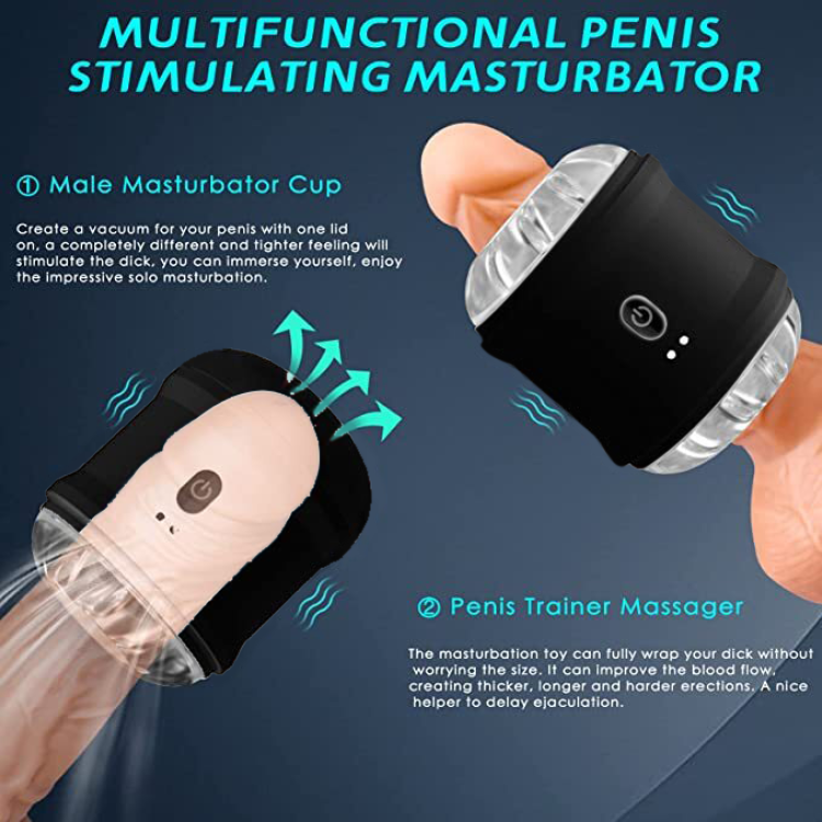 vibrating dual open ended male stroker black