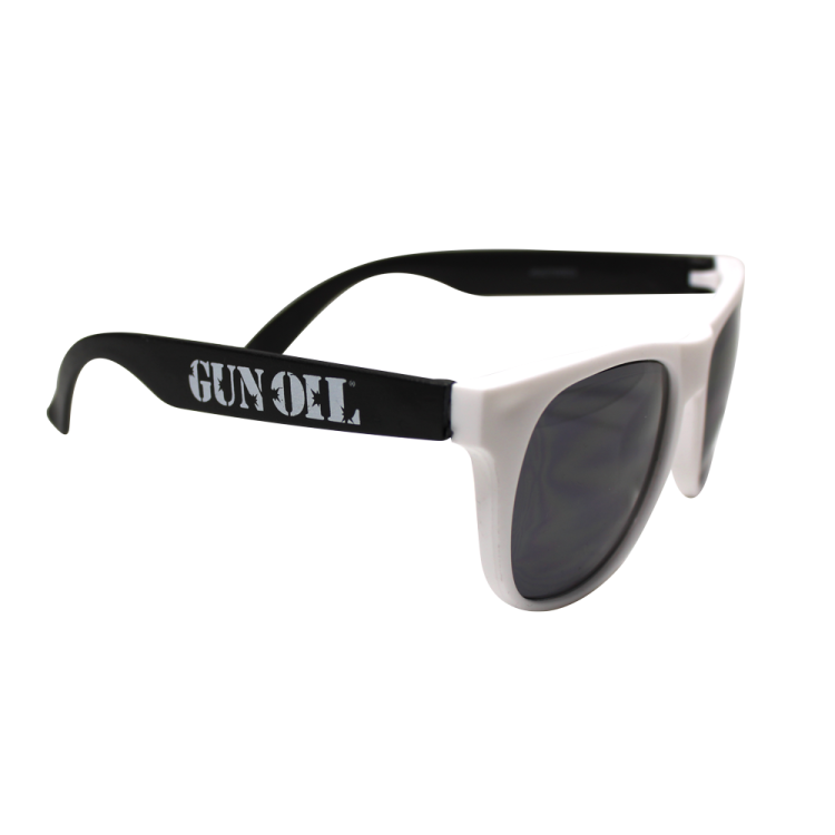 gun oil sunglasses black white