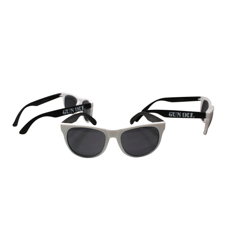 gun oil sunglasses black white