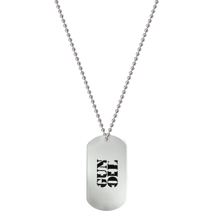 gun oil dog tag black