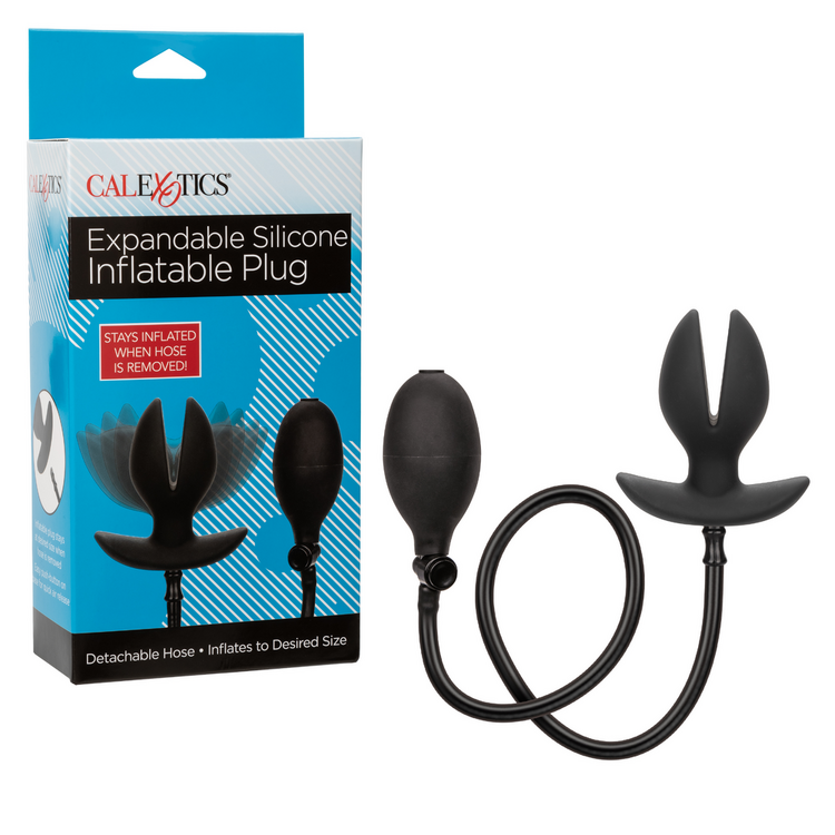 expandable silicone inflatable plug black
