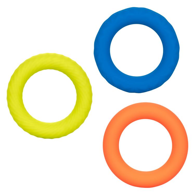 link up ultra soft climax cock ring set multicolor