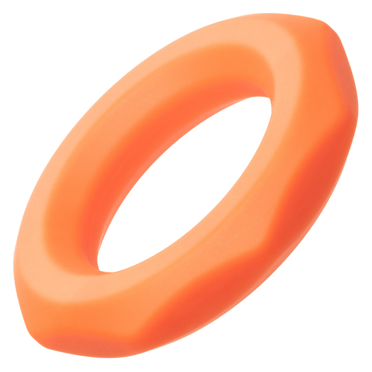 alpha liquid silicone sexagon cock ring orange