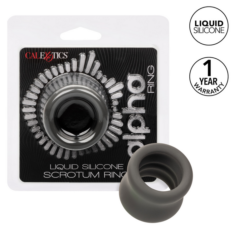 alpha liquid silicone scrotum ring black