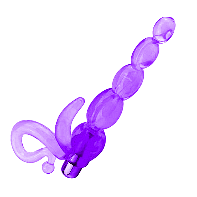 vibrating jelly anal beads purple