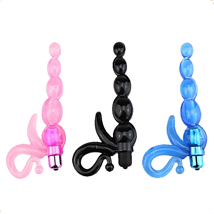 vibrating jelly anal beads black