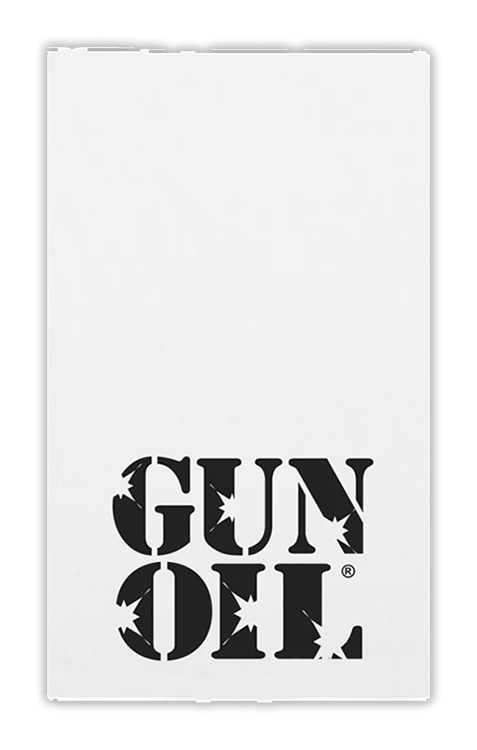 gun oil towel white