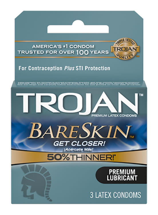 trojan bare skin latex condoms 3 pack