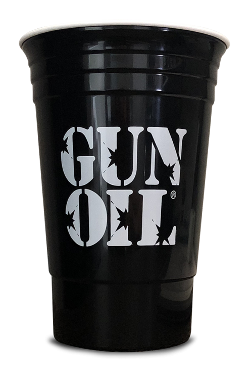 gun oil 16 oz party cup black