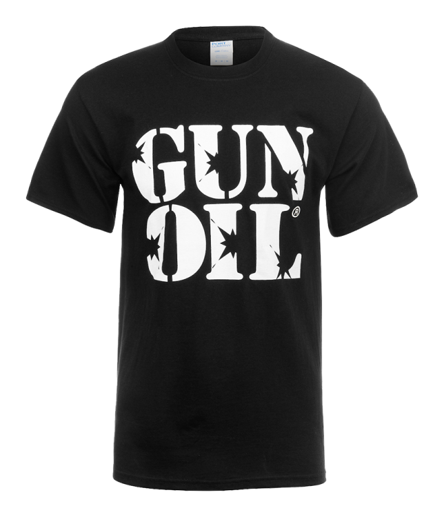 gun oil t shirt black large