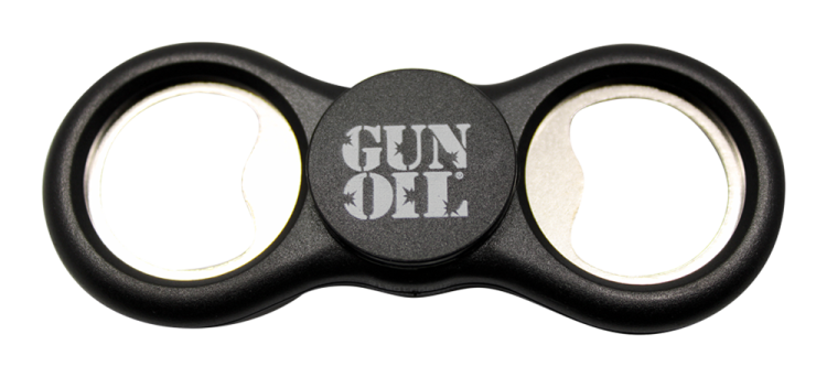 gun oil fidget spinner bottle opener black