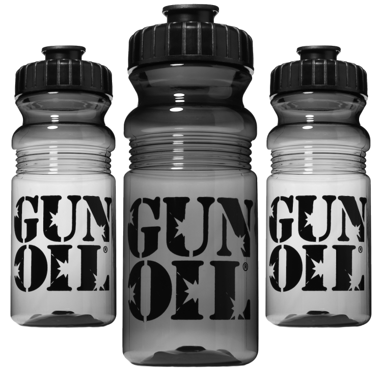 gun oil water bottle black