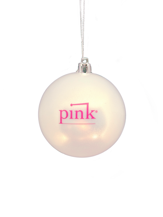 pink tree ornament white