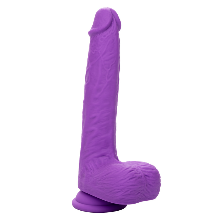 rechargeable gyrating thrusting silicone studs dildo purple