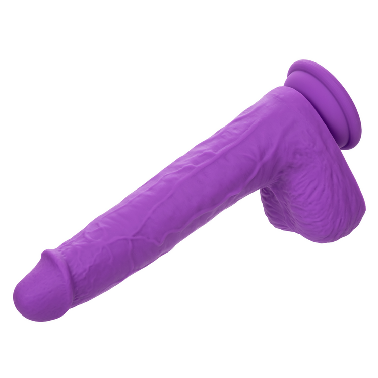 rechargeable gyrating thrusting silicone studs dildo purple
