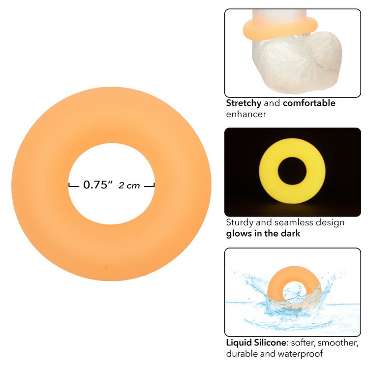 alpha glow in the dark liquid silicone prolong cock ring medium