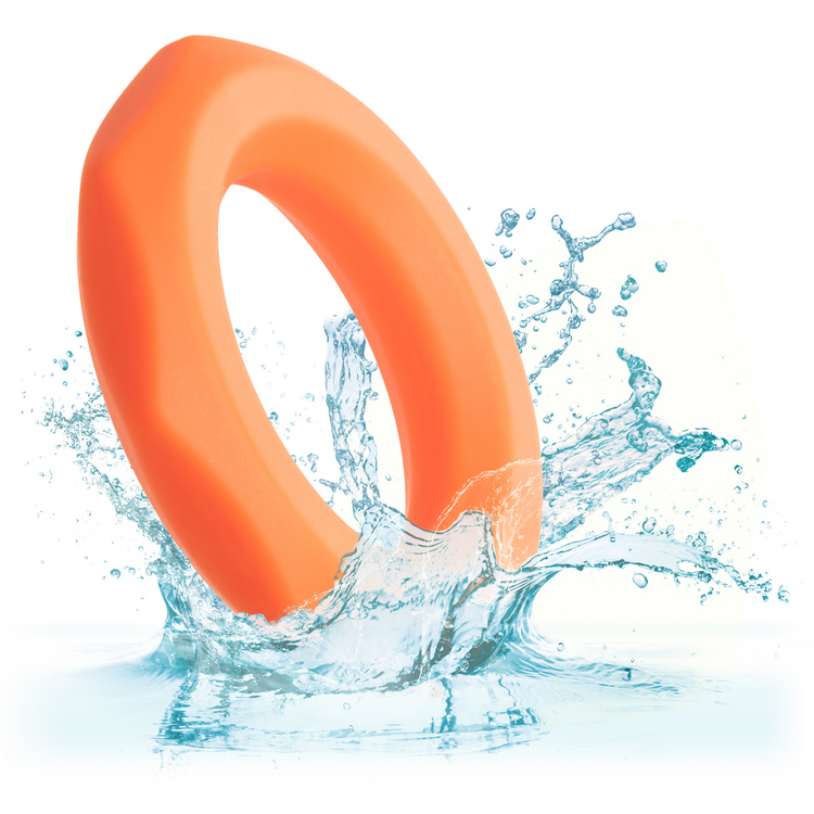 alpha liquid silicone sexagon cock ring orange