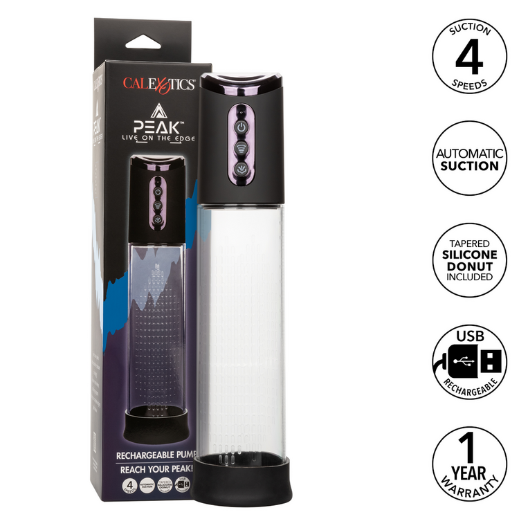 peak rechargeable penis pump black