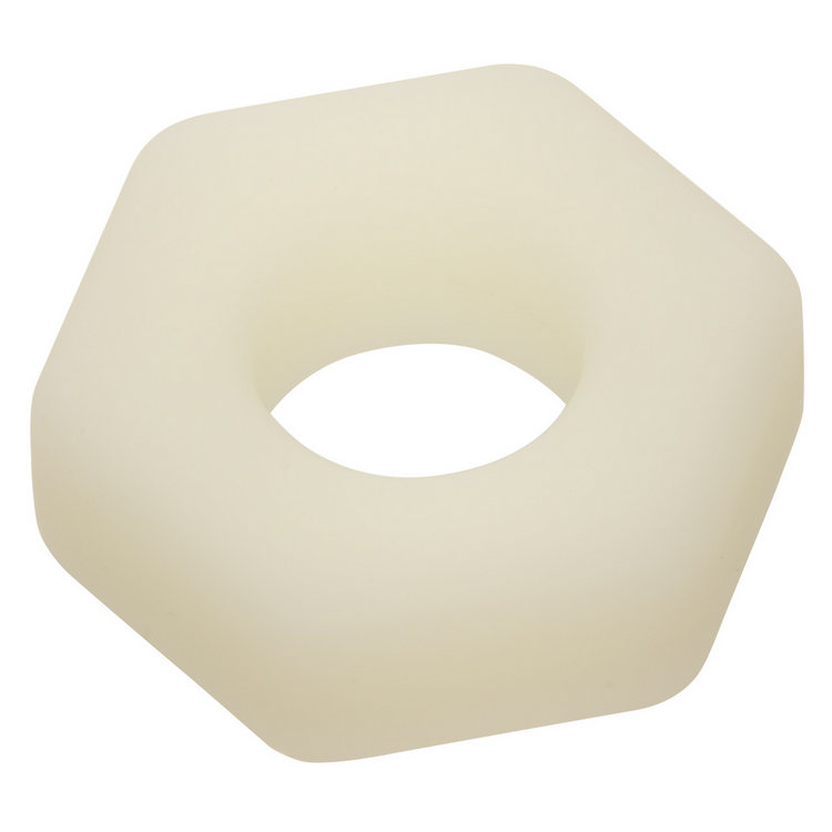 alpha liquid silicone prolong sexagon cock ring glow in the dark