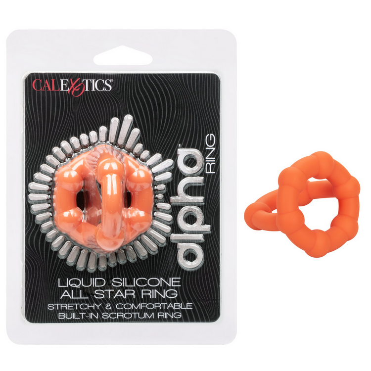 alpha liquid silicone all star cock ring orange