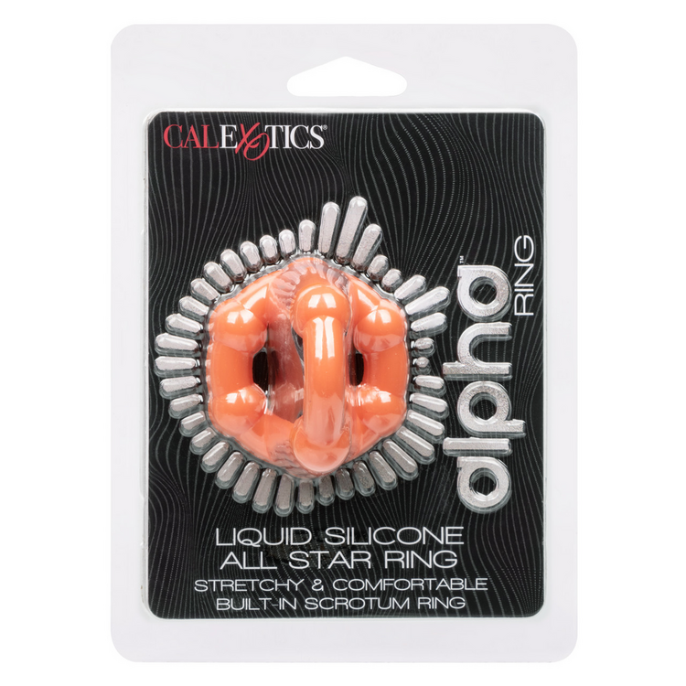 alpha liquid silicone all star cock ring orange